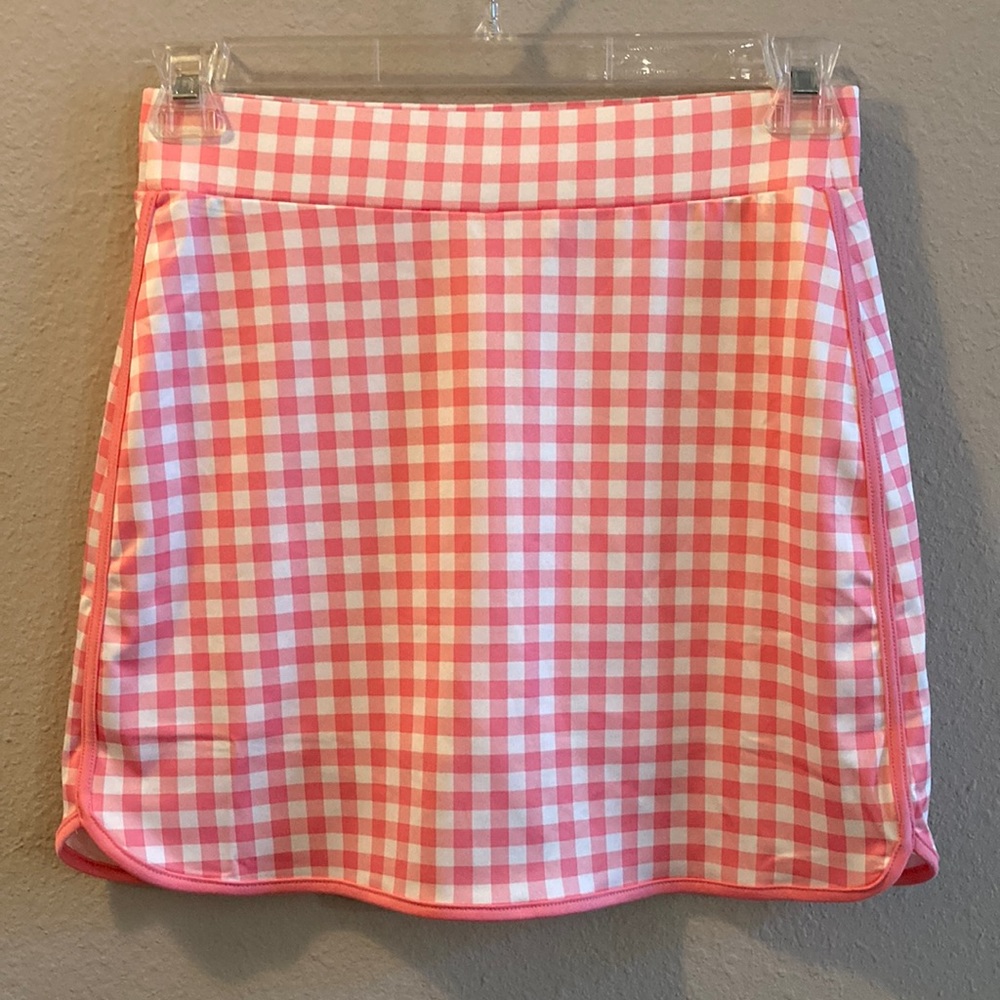 J. Crew Pink Gingham Skort with Pink Piping & White Shorts